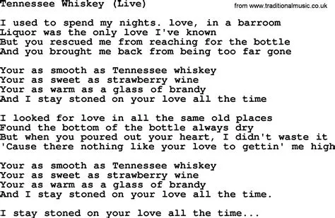  Tennessee Whiskey의 풍부한 멜로디와 애절한 가사